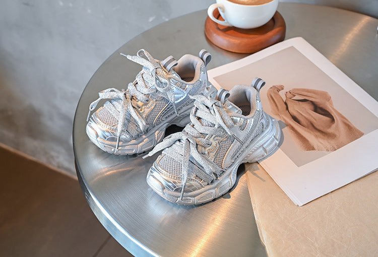 Children's Sports Shoes 2025 Spring and Autumn New Boys' Casual Dad Shoes Girls' Soft Sole Lightweight Running Shoes