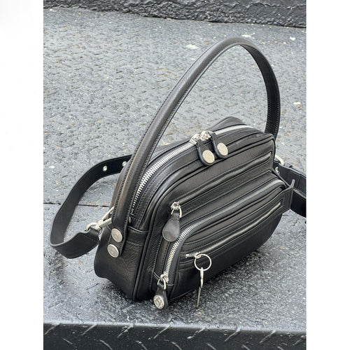 2025 New Leather Multi-compartment Zipper Handbag Key Pendant Underarm Bearer Bag Fashionable Shoulder Crossbody Bag