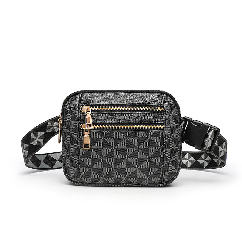 Waist Bag for Men and Women, New Trendy Fashion Versatile Crossbody Chest Bag with Double Zipper Casual Bag, Guangzhou Cross-Border Wholesale