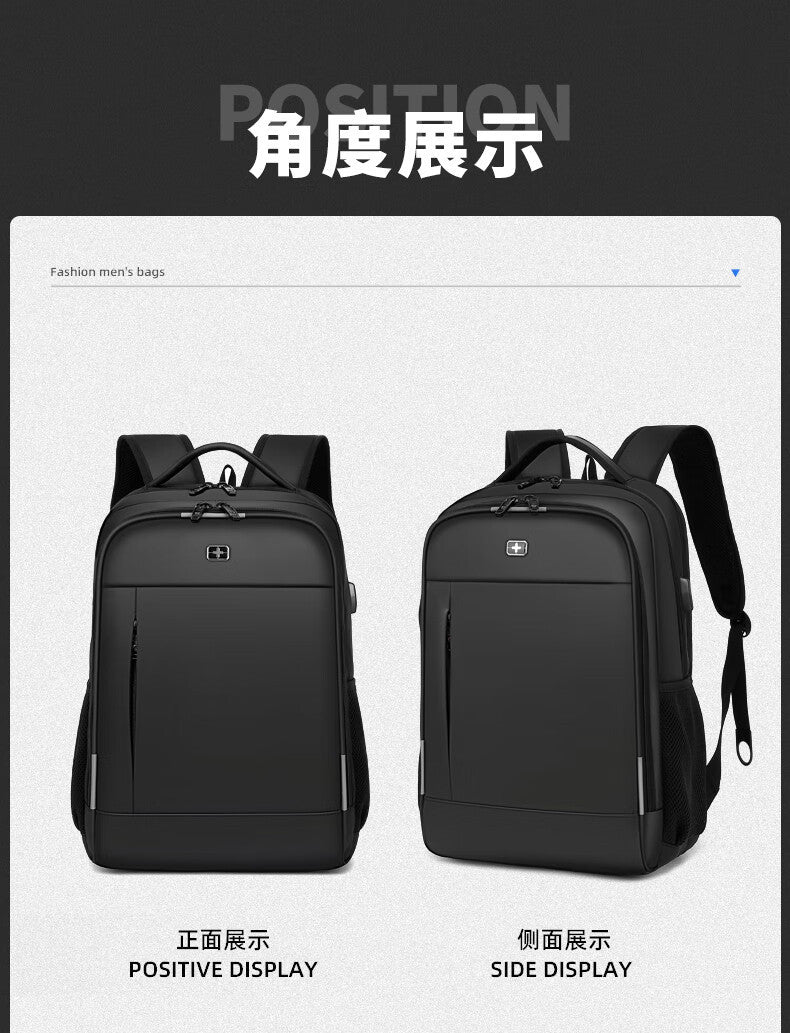 Swiss Sergeant Knife Backpack Men's Business Travel Backpack Large Capacity Travel Laptop Bag 17.3 Inch