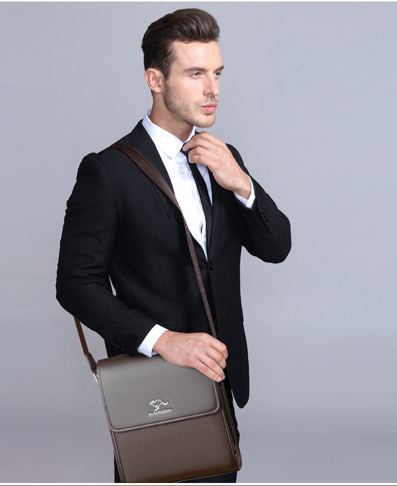 Shoulder Bag Men's Bag 2025 Large Capacity Flip-Top Briefcase Men's Business Crossbody Bag Casual Backpack