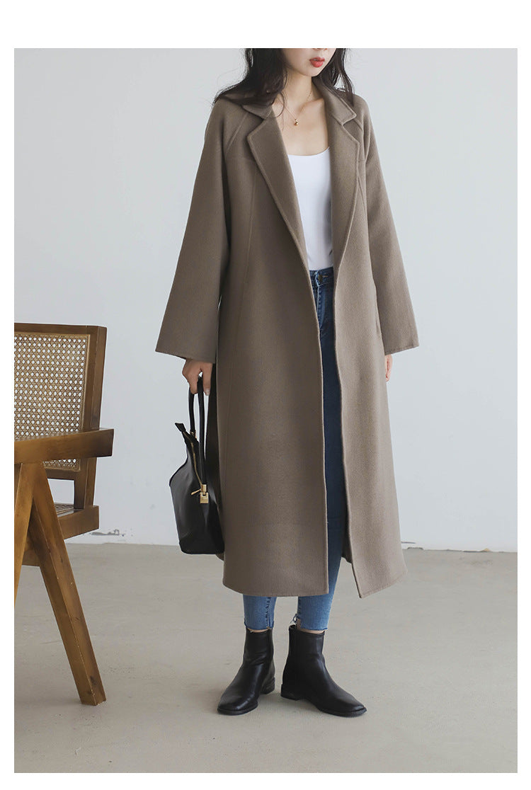 "Anniversary Edition" Double-Sided Cashmere Coat for Women, Long Style, 2025 Autumn/Winter New High-End Loose Woolen Overcoat