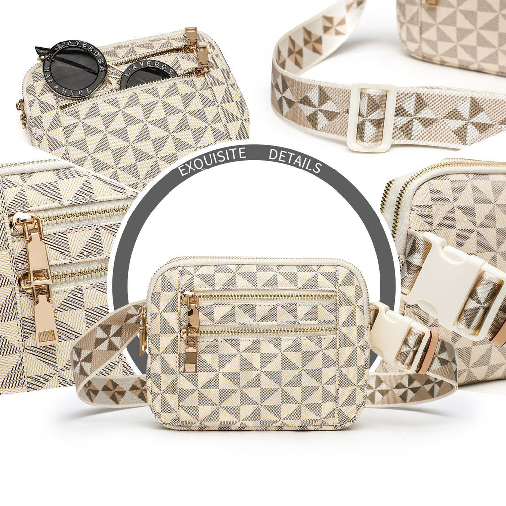 Waist Bag for Men and Women, New Trendy Fashion Versatile Crossbody Chest Bag with Double Zipper Casual Bag, Guangzhou Cross-Border Wholesale