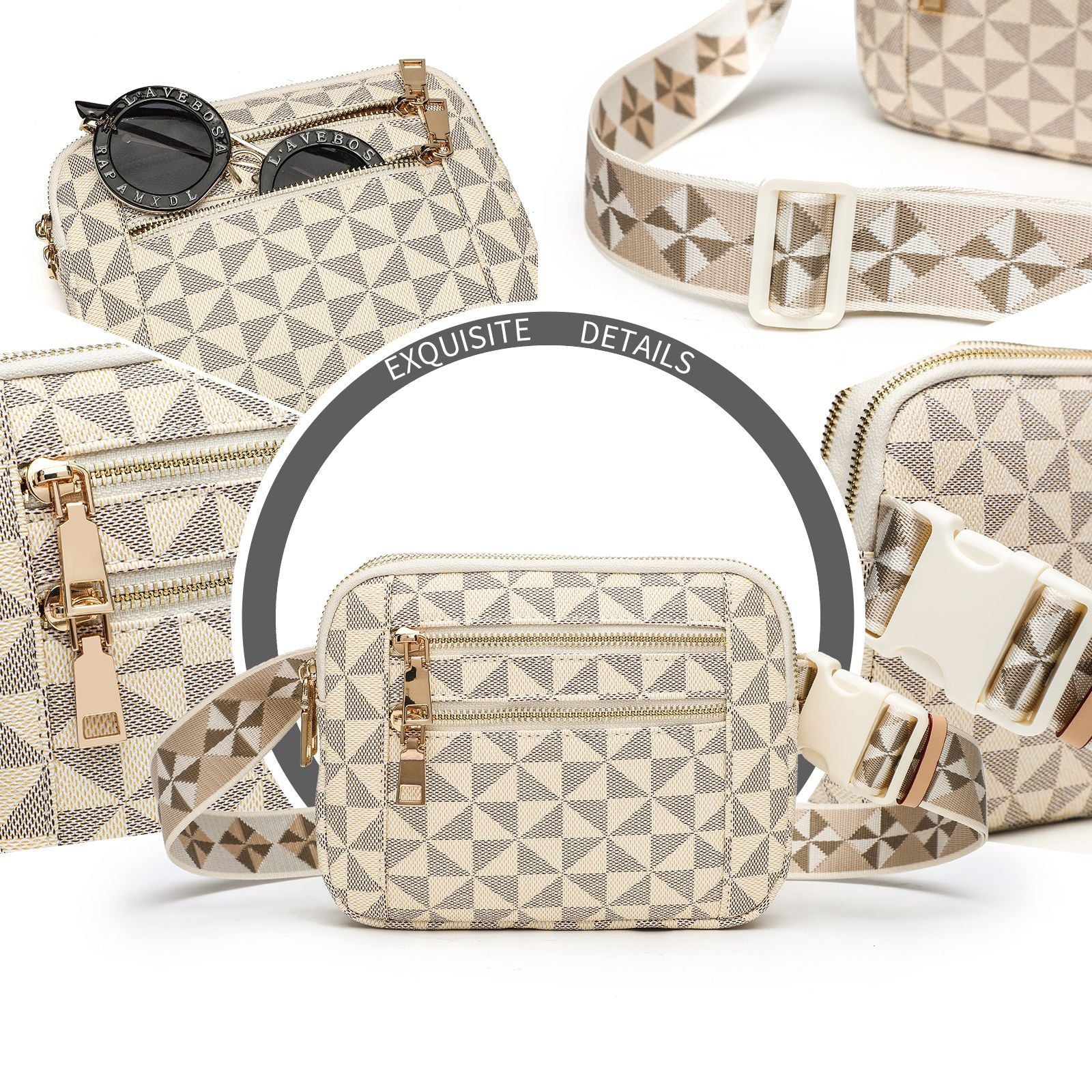 Waist Bag for Men and Women, New Trendy Fashion Versatile Crossbody Chest Bag with Double Zipper Casual Bag, Guangzhou Cross-Border Wholesale