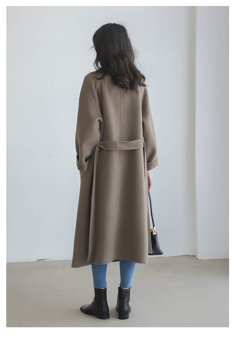 "Anniversary Edition" Double-Sided Cashmere Coat for Women, Long Style, 2025 Autumn/Winter New High-End Loose Woolen Overcoat
