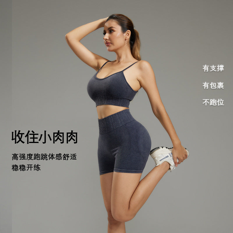 Breathable Sports Bra Yoga Running Underwear Women's Shockproof Fitness Bra Naked with Chest Pad Breathable Vest Suit