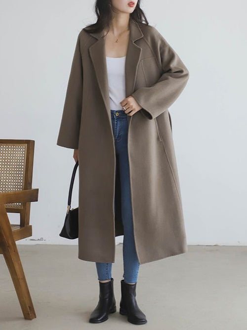 "Anniversary Edition" Double-Sided Cashmere Coat for Women, Long Style, 2025 Autumn/Winter New High-End Loose Woolen Overcoat