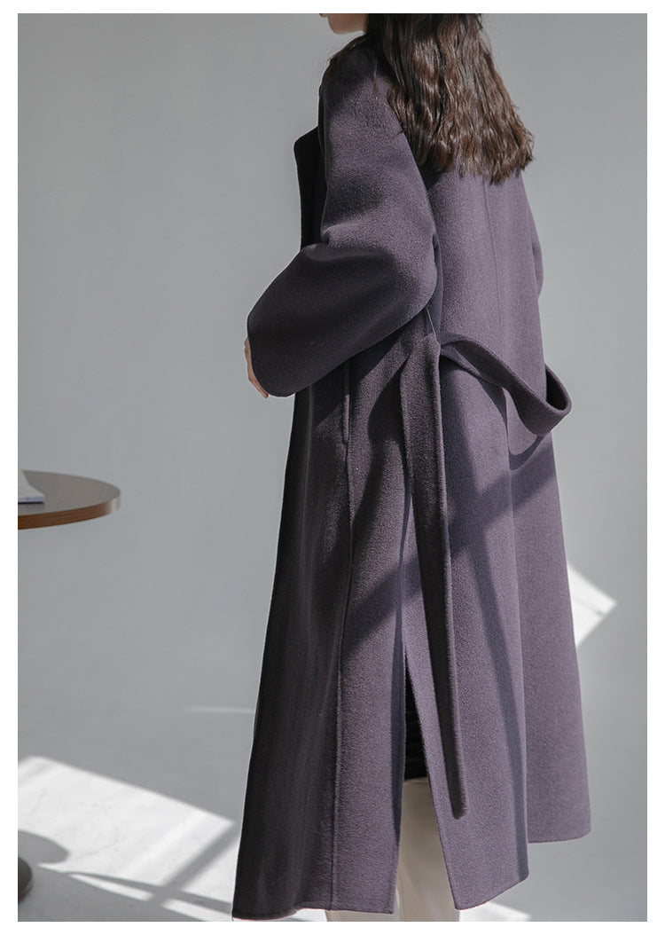 "Anniversary Edition" Double-Sided Cashmere Coat for Women, Long Style, 2025 Autumn/Winter New High-End Loose Woolen Overcoat