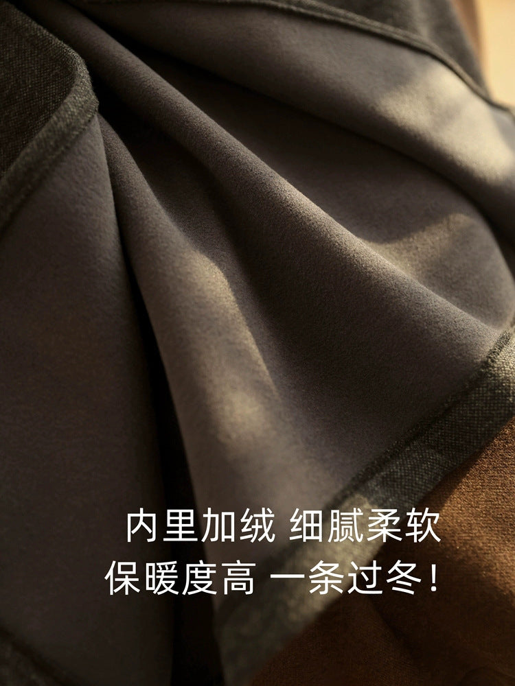 Acetate Cashmere Women's Mid-Length Skirt, High-End Elegant High-Waist Slimming Rear Split Wool Straight Skirt, Autumn and Winter New Collection