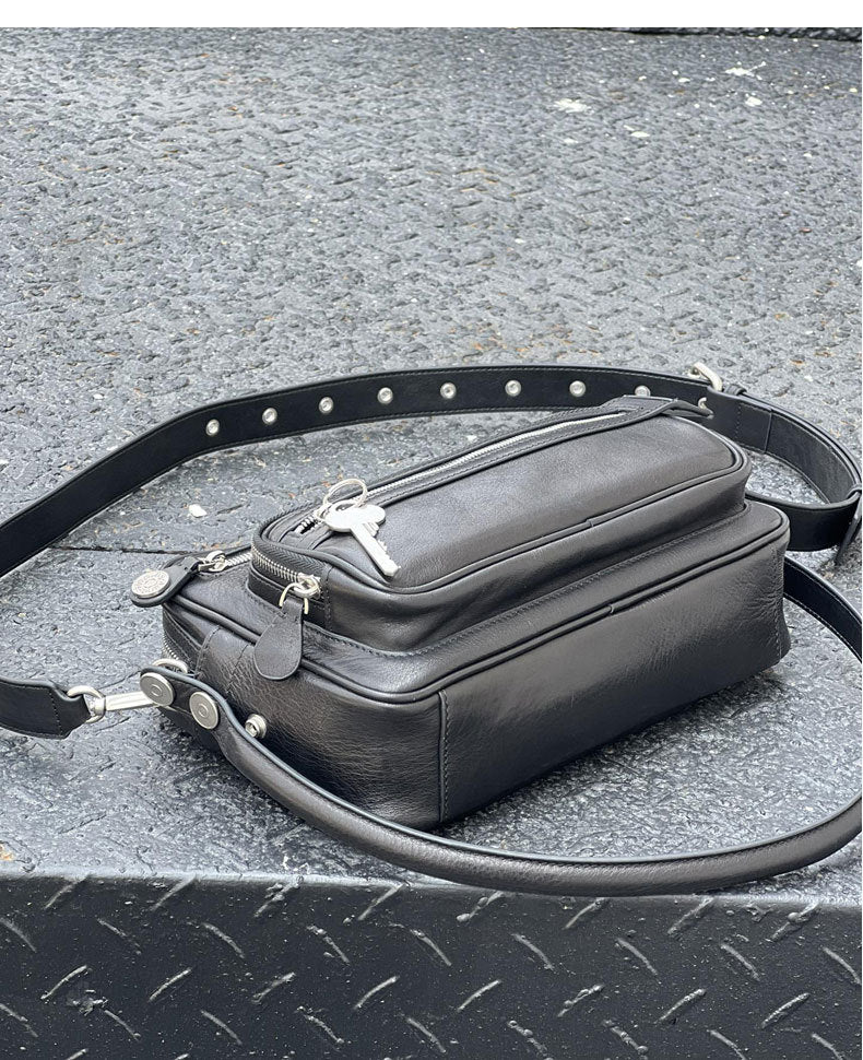 2025 New Leather Multi-compartment Zipper Handbag Key Pendant Underarm Bearer Bag Fashionable Shoulder Crossbody Bag