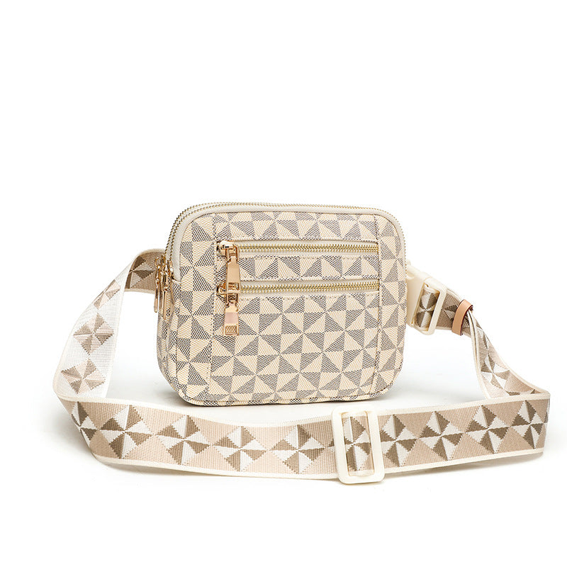 Waist Bag for Men and Women, New Trendy Fashion Versatile Crossbody Chest Bag with Double Zipper Casual Bag, Guangzhou Cross-Border Wholesale