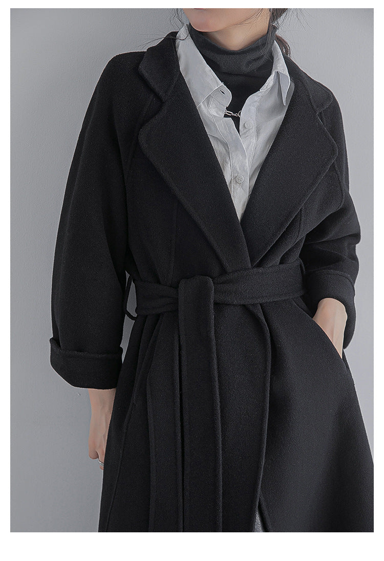 "Anniversary Edition" Double-Sided Cashmere Coat for Women, Long Style, 2025 Autumn/Winter New High-End Loose Woolen Overcoat