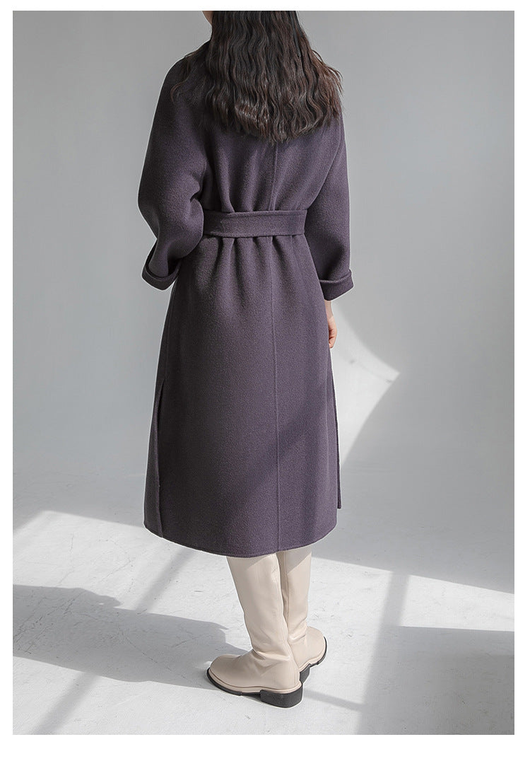 "Anniversary Edition" Double-Sided Cashmere Coat for Women, Long Style, 2025 Autumn/Winter New High-End Loose Woolen Overcoat