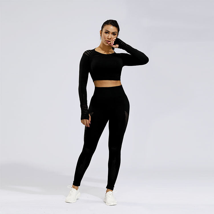 Sport Set Tracksuit Women Fitness Gym Clothing Seamless Yoga Suit Long Sleeve Running Tights Leggings Workout Outfit Sportwear