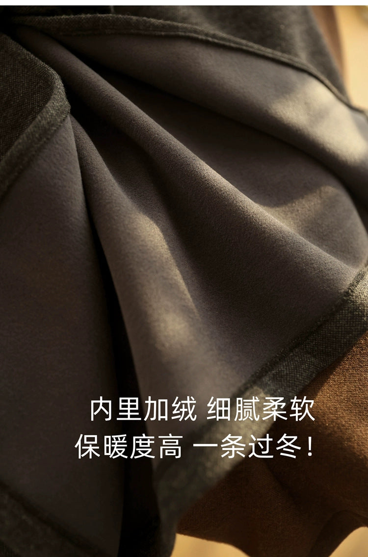 Acetate Cashmere Women's Mid-Length Skirt, High-End Elegant High-Waist Slimming Rear Split Wool Straight Skirt, Autumn and Winter New Collection
