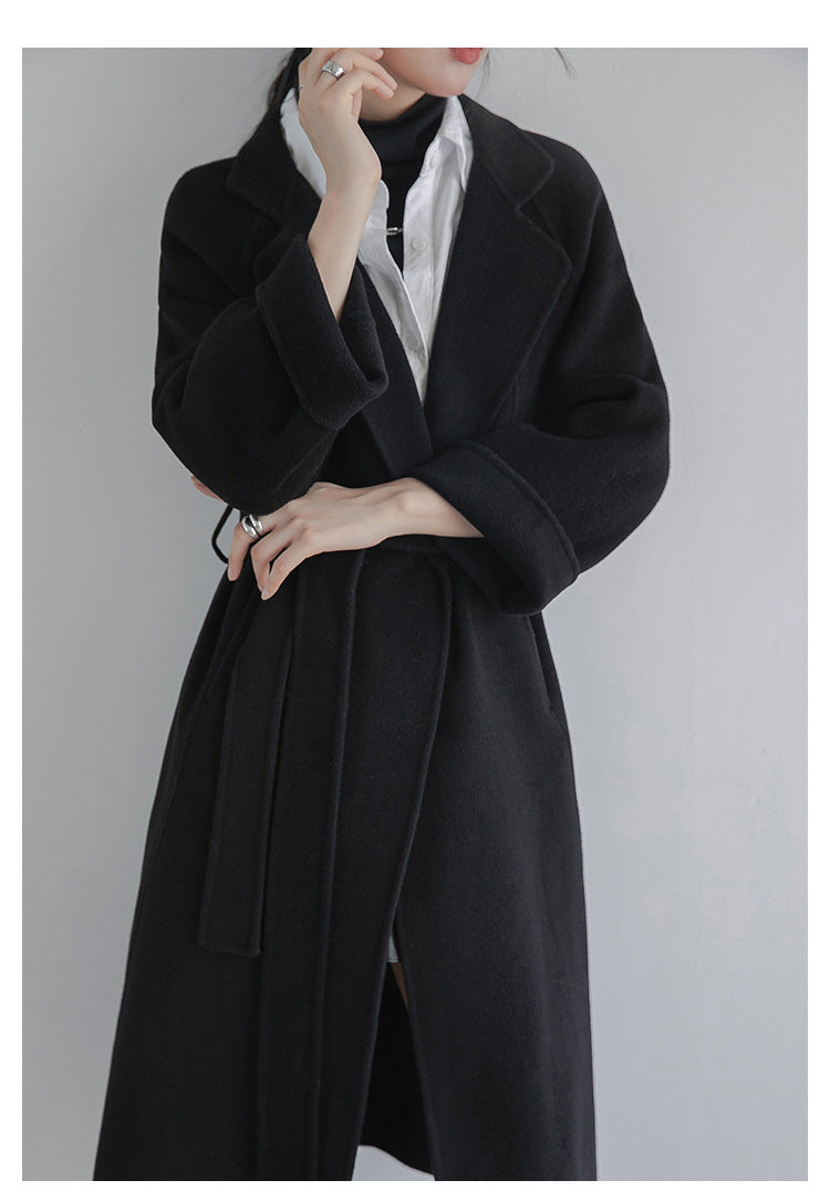 "Anniversary Edition" Double-Sided Cashmere Coat for Women, Long Style, 2025 Autumn/Winter New High-End Loose Woolen Overcoat