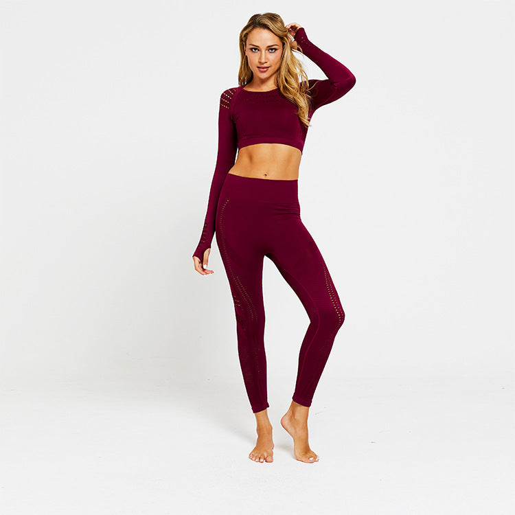 Sport Set Tracksuit Women Fitness Gym Clothing Seamless Yoga Suit Long Sleeve Running Tights Leggings Workout Outfit Sportwear