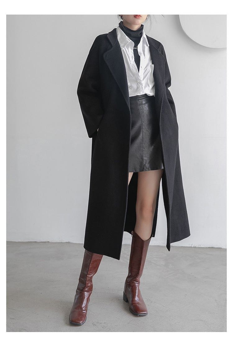 "Anniversary Edition" Double-Sided Cashmere Coat for Women, Long Style, 2025 Autumn/Winter New High-End Loose Woolen Overcoat