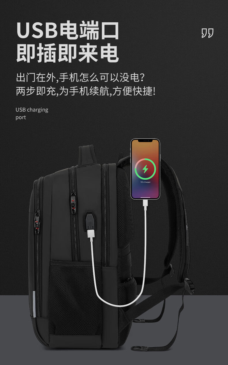 Swiss Sergeant Knife Backpack Men's Business Travel Backpack Large Capacity Travel Laptop Bag 17.3 Inch