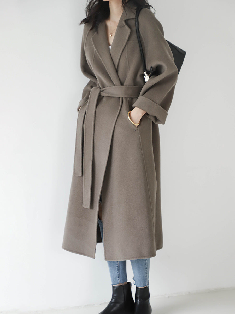 "Anniversary Edition" Double-Sided Cashmere Coat for Women, Long Style, 2025 Autumn/Winter New High-End Loose Woolen Overcoat