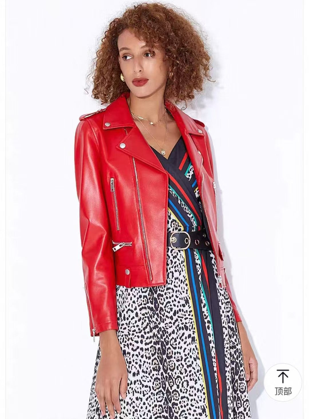 2025 Spring and Autumn New Korean Style Short Women's Pu Women's Large Size Leather Jacket Slim Motorcycle Jacket Small Leather Jacket
