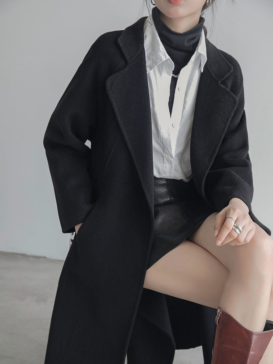 "Anniversary Edition" Double-Sided Cashmere Coat for Women, Long Style, 2025 Autumn/Winter New High-End Loose Woolen Overcoat