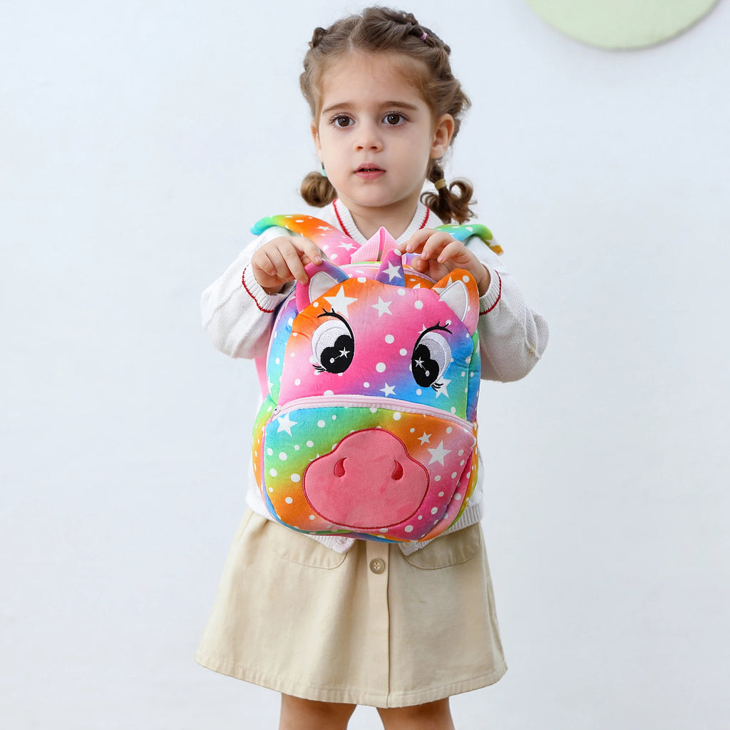 Kids Backpack Boys Cute Duck Cow Frog Backpacks School for Girls Toddler Child Schoolbag Book Bags Traveling Bag Large Capacity