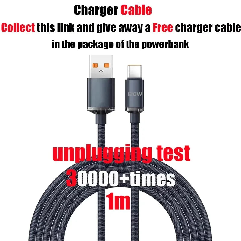 500000mAh Large Capacity Power Bank 120W Super Fast Charging With Portable Digital Display Supply For Various Phones