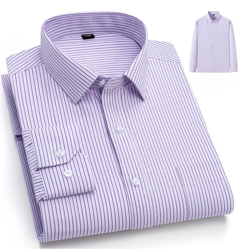 New elegant 40% cotton long-sleeve slim fit shirts for men Casual plain shirt plaid designer tops houndstooth clothes