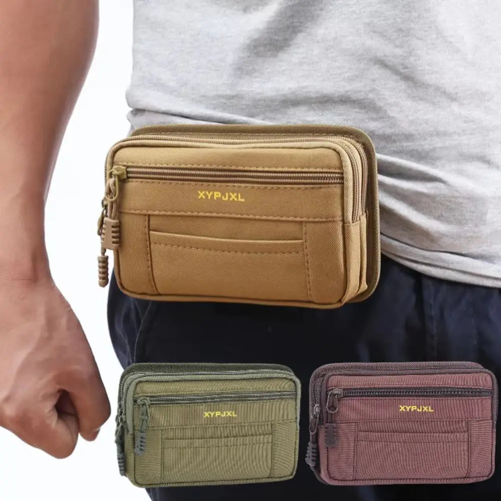 Belt Molle Men Waist Pack Bum Bag Multi-Compartment Mobile Phone Bags Phone Holder Zipper Close Men Wallet Pouch Hiking Cycling