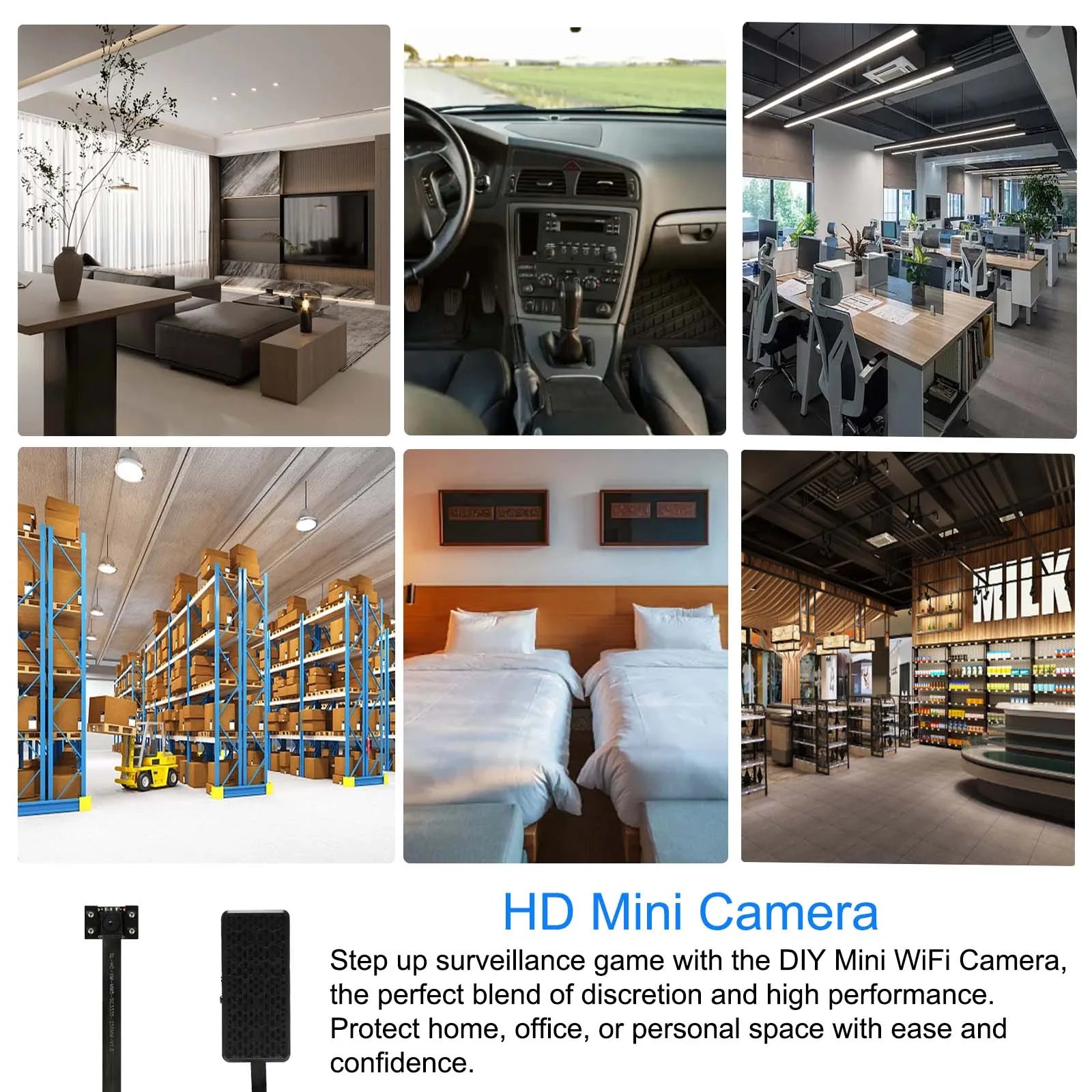 DIY Mini WiFi Camera - Covert Surveillance with 4K Resolution, Night Vision, Motion Detection, Remote View,and SD Card Recordind
