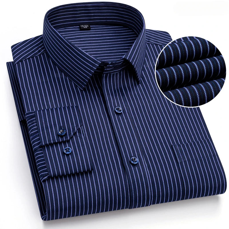 New in shirt elegant 40%cotton long-sleeve shirts for men slim fit Casual plain shirt plaid designer tops houndstooth clothes