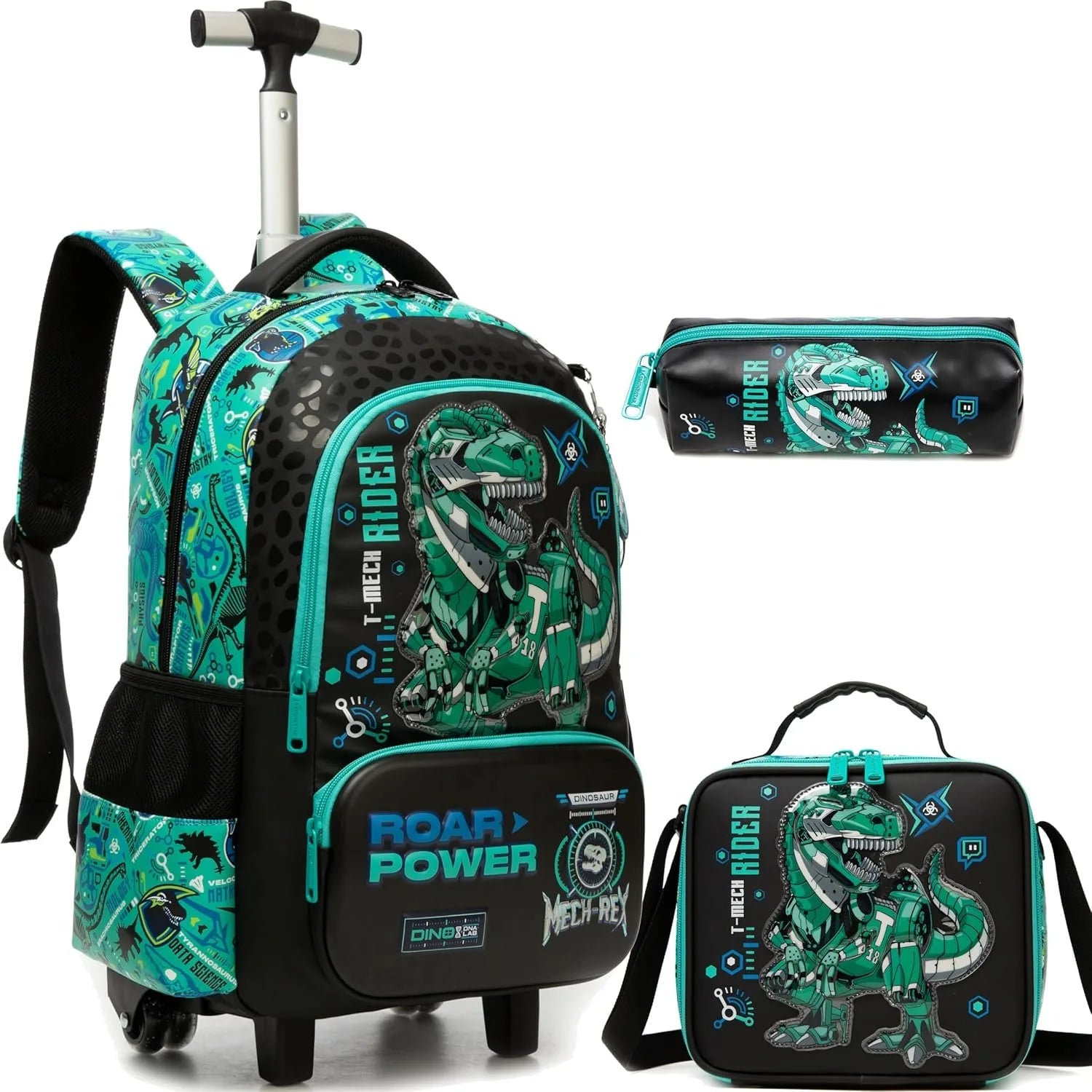 School Backpack for Boy Kids Trolley Bags with Wheels Girls Travel Carry on Backpack Lightweight Bookbag Back to School Supplies