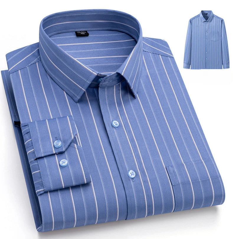 New in shirt elegant 40%cotton long-sleeve shirts for men slim fit Casual plain shirt plaid designer tops houndstooth clothes