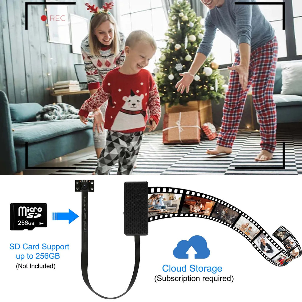 DIY Mini WiFi Camera - Covert Surveillance with 4K Resolution, Night Vision, Motion Detection, Remote View,and SD Card Recordind