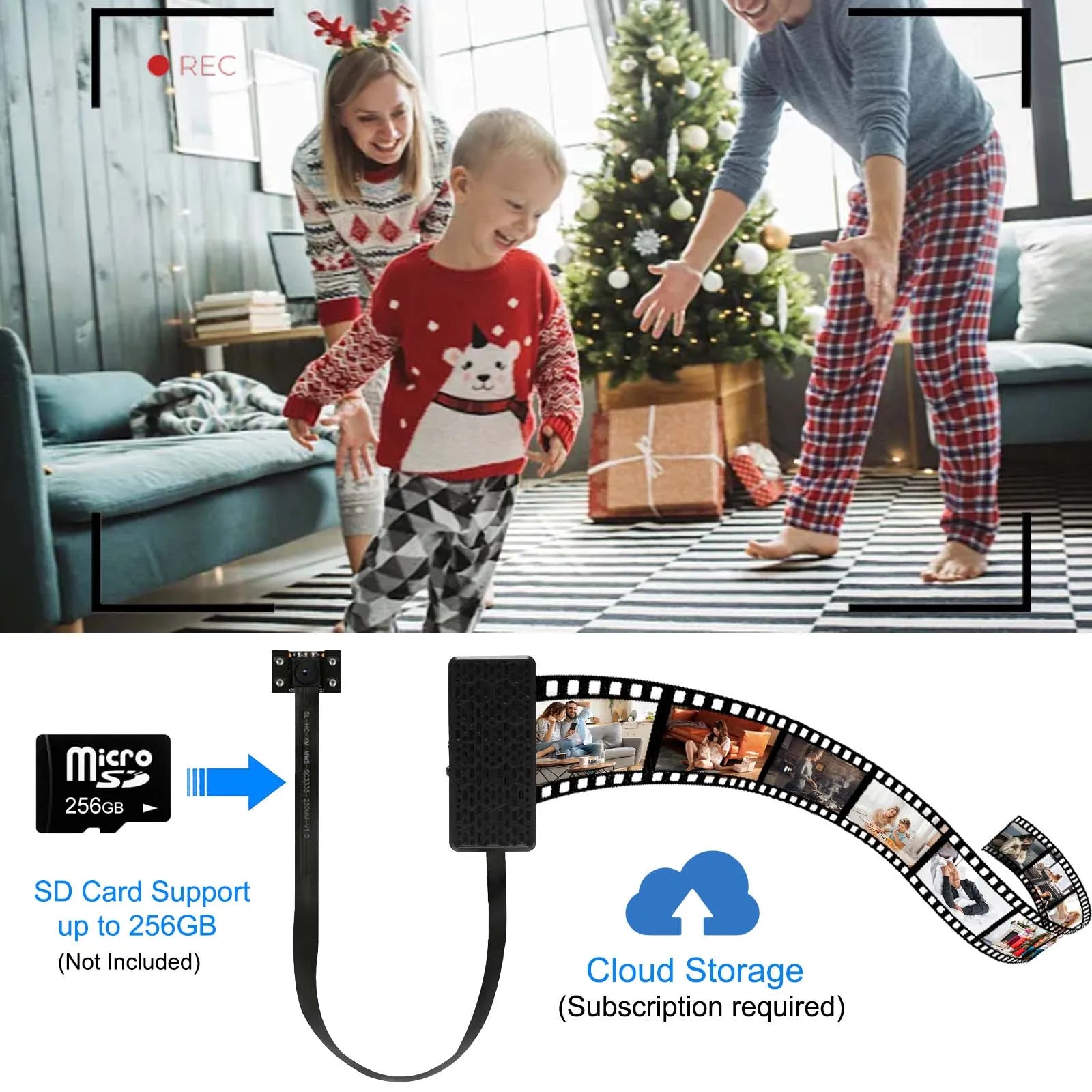 DIY Mini WiFi Camera - Covert Surveillance with 4K Resolution, Night Vision, Motion Detection, Remote View,and SD Card Recordind