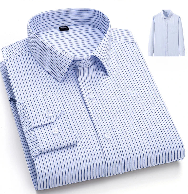 New elegant 40% cotton long-sleeve slim fit shirts for men Casual plain shirt plaid designer tops houndstooth clothes