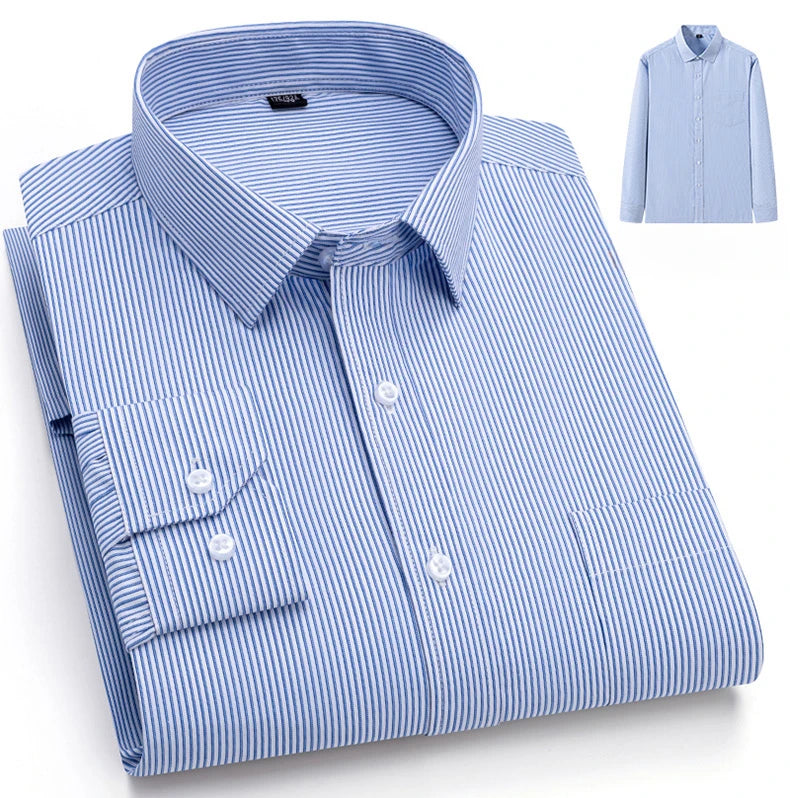 New in shirt elegant 40%cotton long-sleeve shirts for men slim fit Casual plain shirt plaid designer tops houndstooth clothes