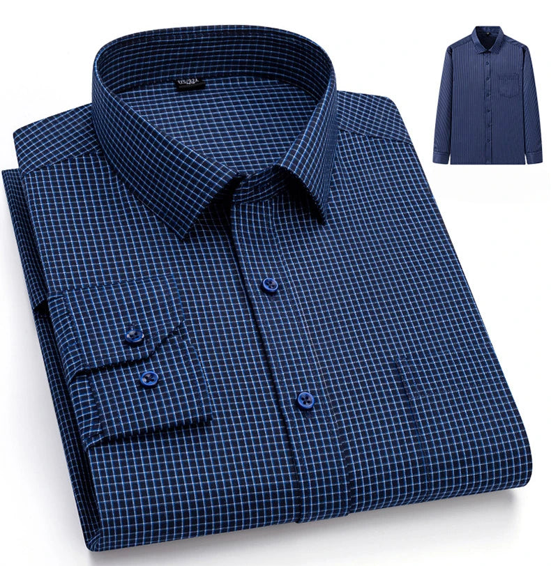 New in shirt elegant 40%cotton long-sleeve shirts for men slim fit Casual plain shirt plaid designer tops houndstooth clothes