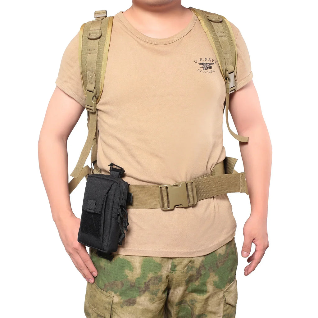 Molle Backpack Strap Bag Phone Holder Outdoor Sports Running Camping Hiking Hunting Accessories Organizer EDC Tool Waist Pouch