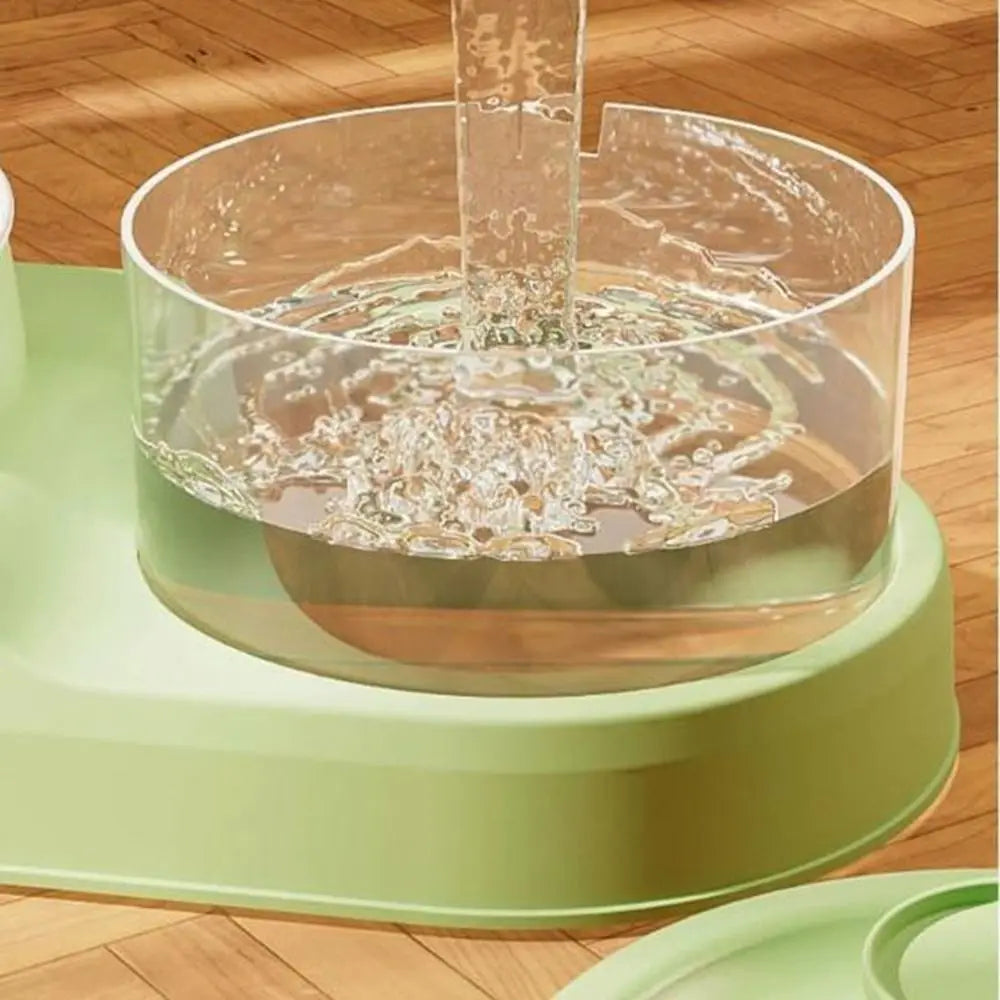 USB Charging 2-in-1 Pet Water Fountain Silent Large Capacity Pet Water Dispenser Automatic Filter Neck Protection Pet Feeder for Cats and Dogs