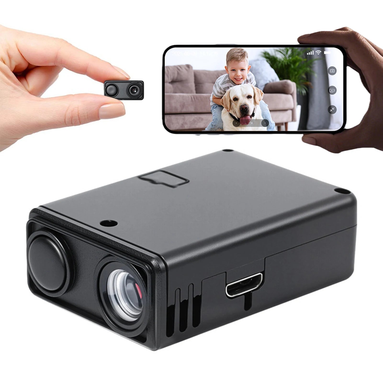 4K WiFi Mini Surveillance Camera with Motion Detection Detecting Camcorders Remote App Control for Indoor Surveillance