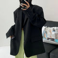 Fashion Oversize Women Casual Black Blazers Spring Autumn Loose Outerwear High Street Boyfriend Style Suit Jacket Female