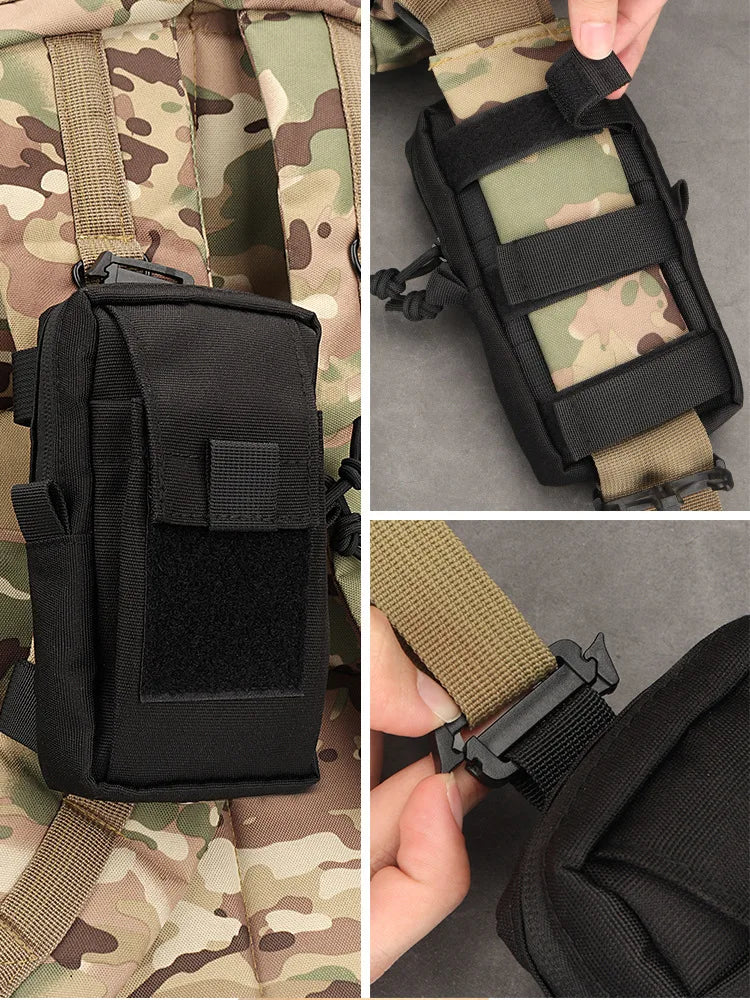Molle Backpack Strap Bag Phone Holder Outdoor Sports Running Camping Hiking Hunting Accessories Organizer EDC Tool Waist Pouch