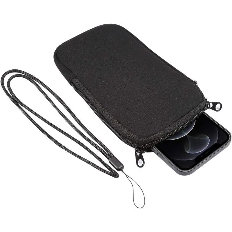 Neoprene Phone Pouch With Lanyard,Shockproof Waterproof Portable Storage Bag For Phones, Keys & Earbuds Lightweight Mini Wallet