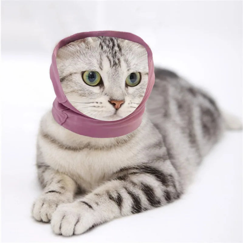 Pet Dog Cat Ears Cover Calming Headband Bathing Grooming Helper Anti-shock Noise-proof Ear Muffs Turban Neck Warmer