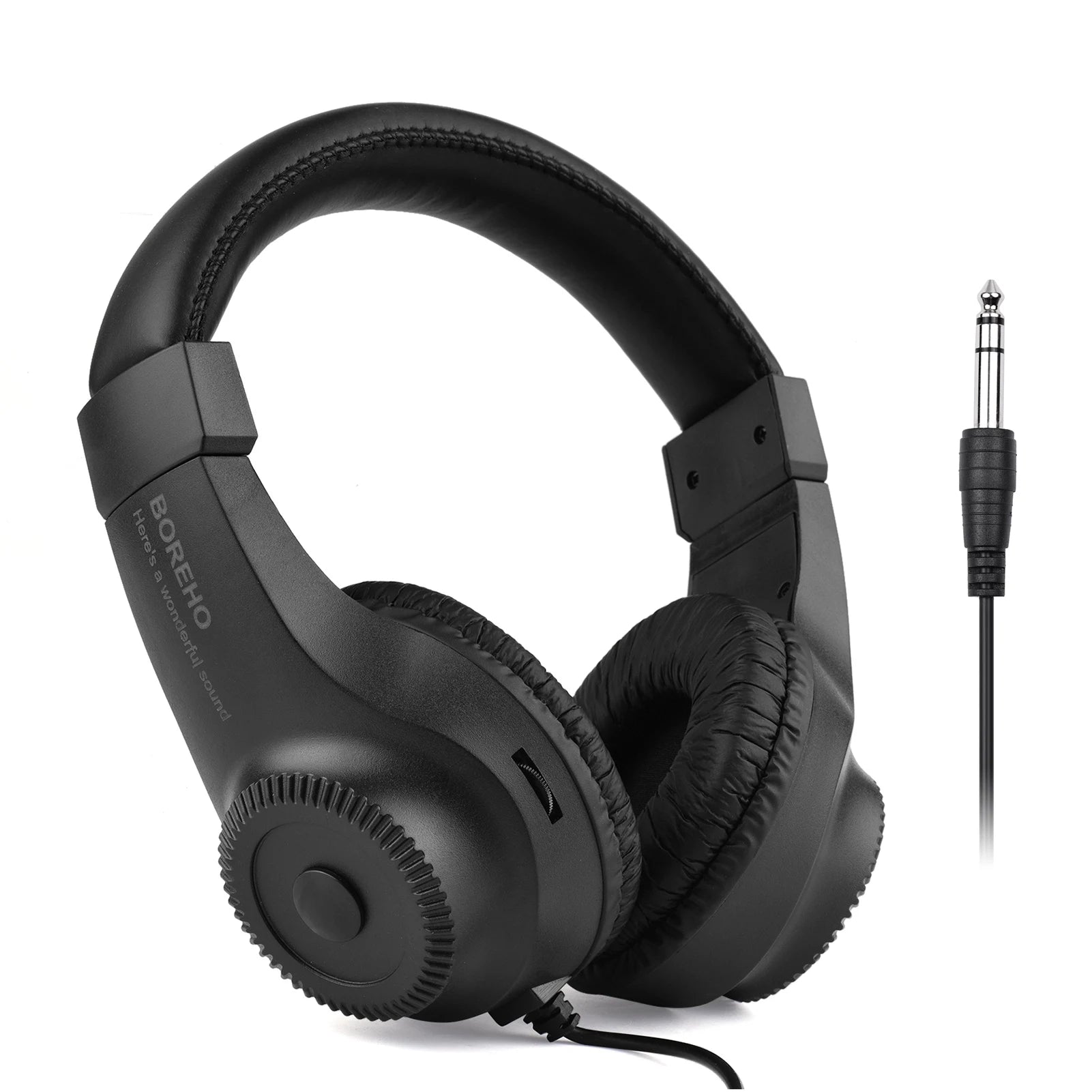 Wired Headset Self Adjusting Headband 6.5mm Single Jack Stereo Monitoring Headphone for Electronic Musical Instruments