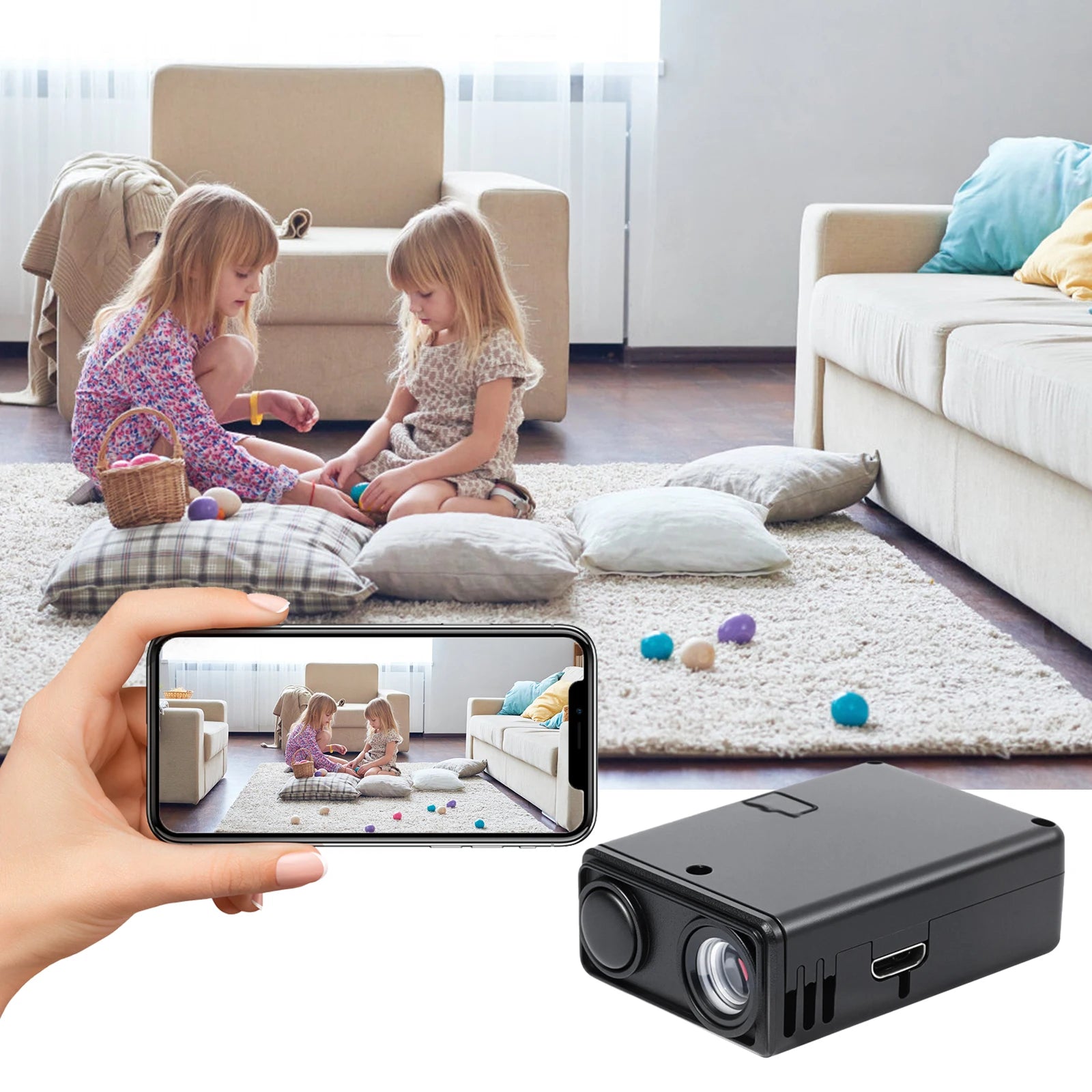 4K WiFi Mini Surveillance Camera with Motion Detection Detecting Camcorders Remote App Control for Indoor Surveillance