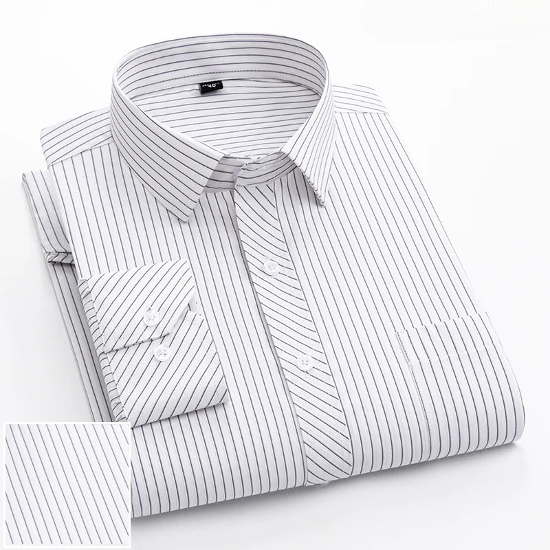 New in shirt elegant 40%cotton long-sleeve shirts for men slim fit Casual plain shirt plaid designer tops houndstooth clothes