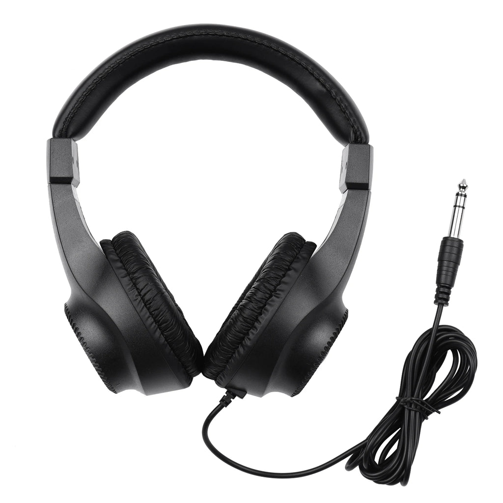 Wired Headset Self Adjusting Headband 6.5mm Single Jack Stereo Monitoring Headphone for Electronic Musical Instruments